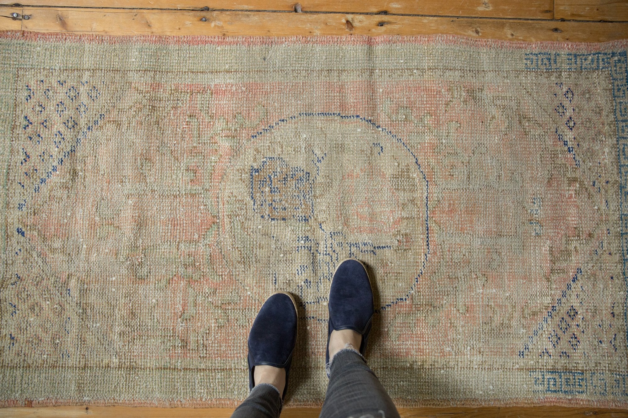 2.5x5 Vintage Distressed Oushak Rug Runner // ONH Item 7132 Image 1