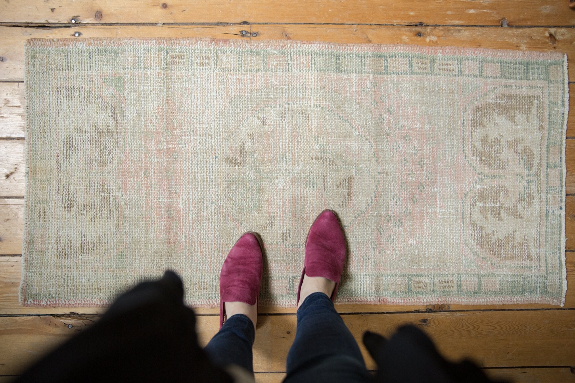 Vintage Distressed Oushak Rug Runner / ONH item 7150 Image 1