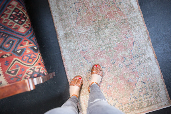 2.5x5 Vintage Distressed Oushak Rug Runner // ONH Item 7158 Image 1