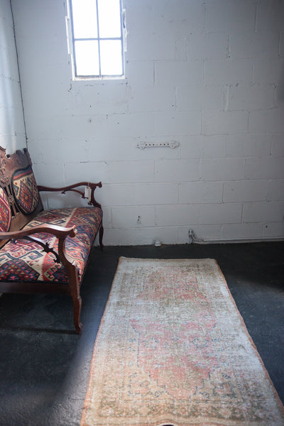 2.5x5 Vintage Distressed Oushak Rug Runner // ONH Item 7158 Image 2