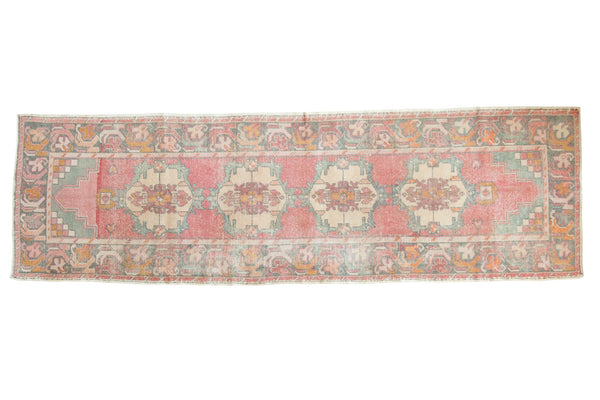3x9.5 Vintage Distressed Oushak Rug Runner // ONH Item 7161