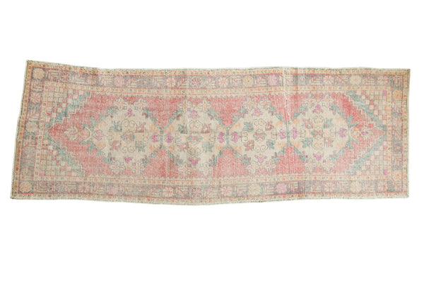 3.5x9.5 Vintage Distressed Oushak Rug Runner // ONH Item 7166