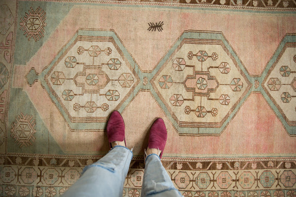 Vintage Distressed Oushak Rug Runner / ONH item 7169 Image 1