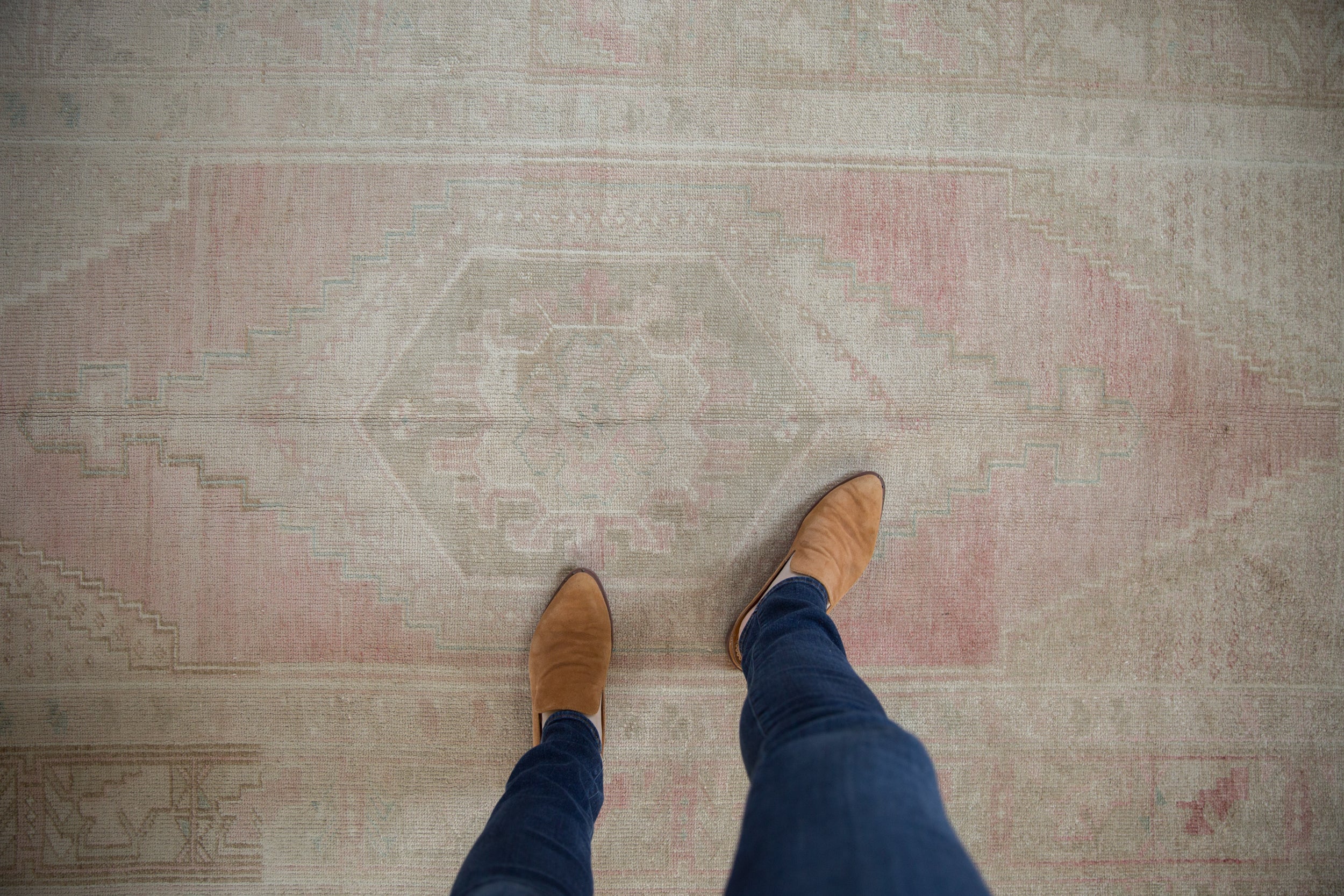 4x8.5 Vintage Distressed Oushak Rug Runner // ONH Item 7174 Image 1