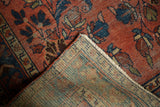 Close-up of vintage Lilihan rug showing hand-knotted pile and detailed reverse foundation.