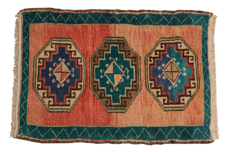 1.5x2.5 Vintage Distressed Oushak Rug Mat // ONH Item 7193