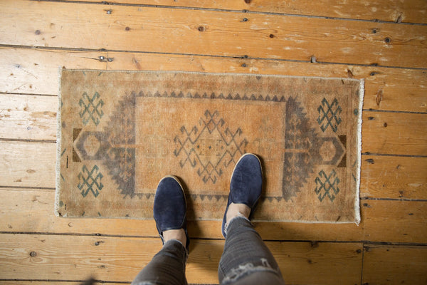 1.5x3 Vintage Distressed Oushak Rug Mat // ONH Item 7195 Image 1