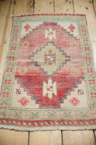 1.5x3 Vintage Distressed Oushak Rug Mat // ONH Item 7206 Image 2