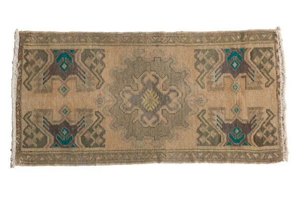 1.5x3.5 Vintage Distressed Oushak Rug Mat Runner // ONH Item 7211