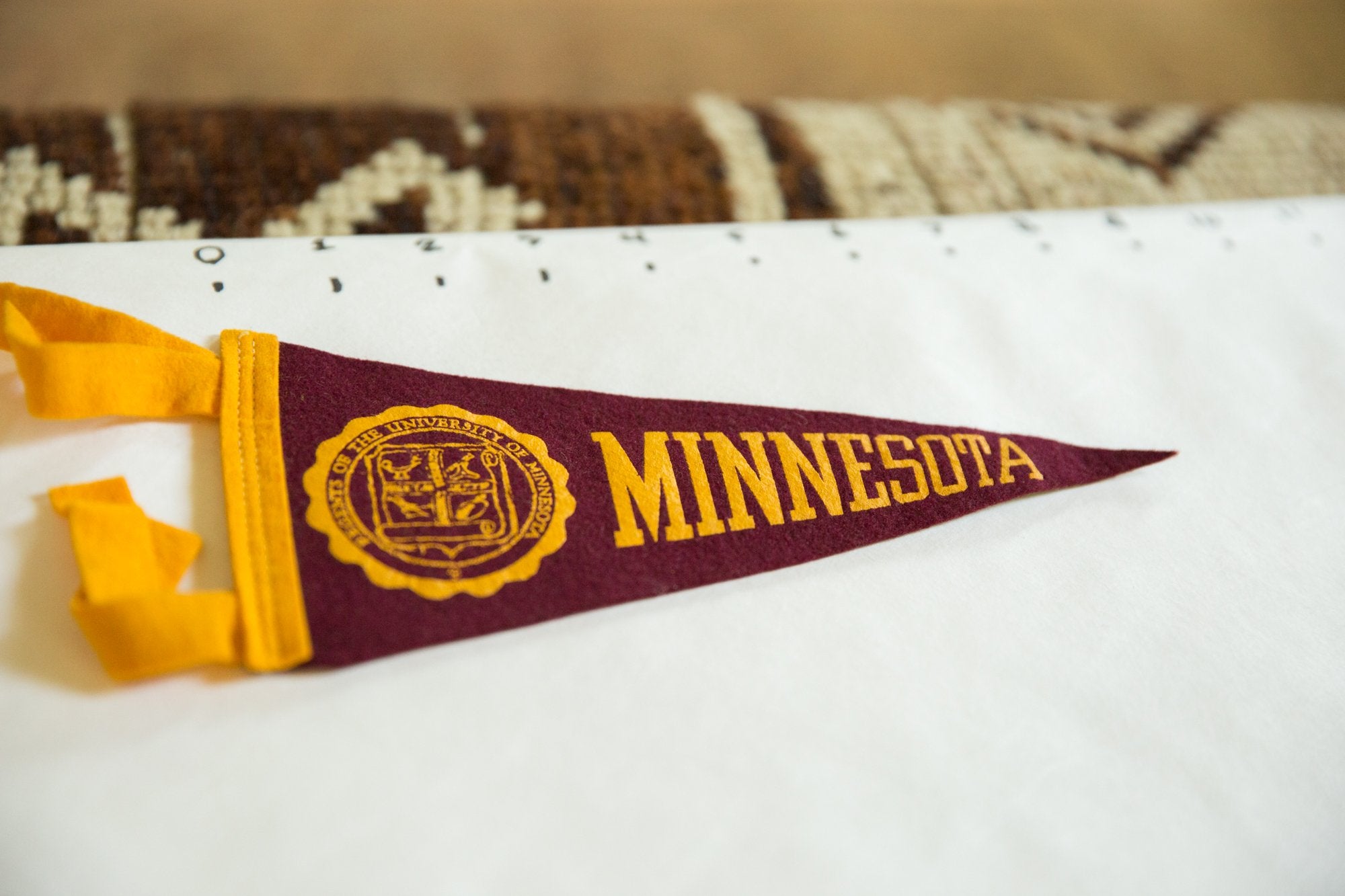 Mini Vintage University of Minnesota Felt Flag Pennant Image 1