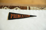 Vintage mini Princeton felt pennant; black felt with vivid orange PRINCETON text.
