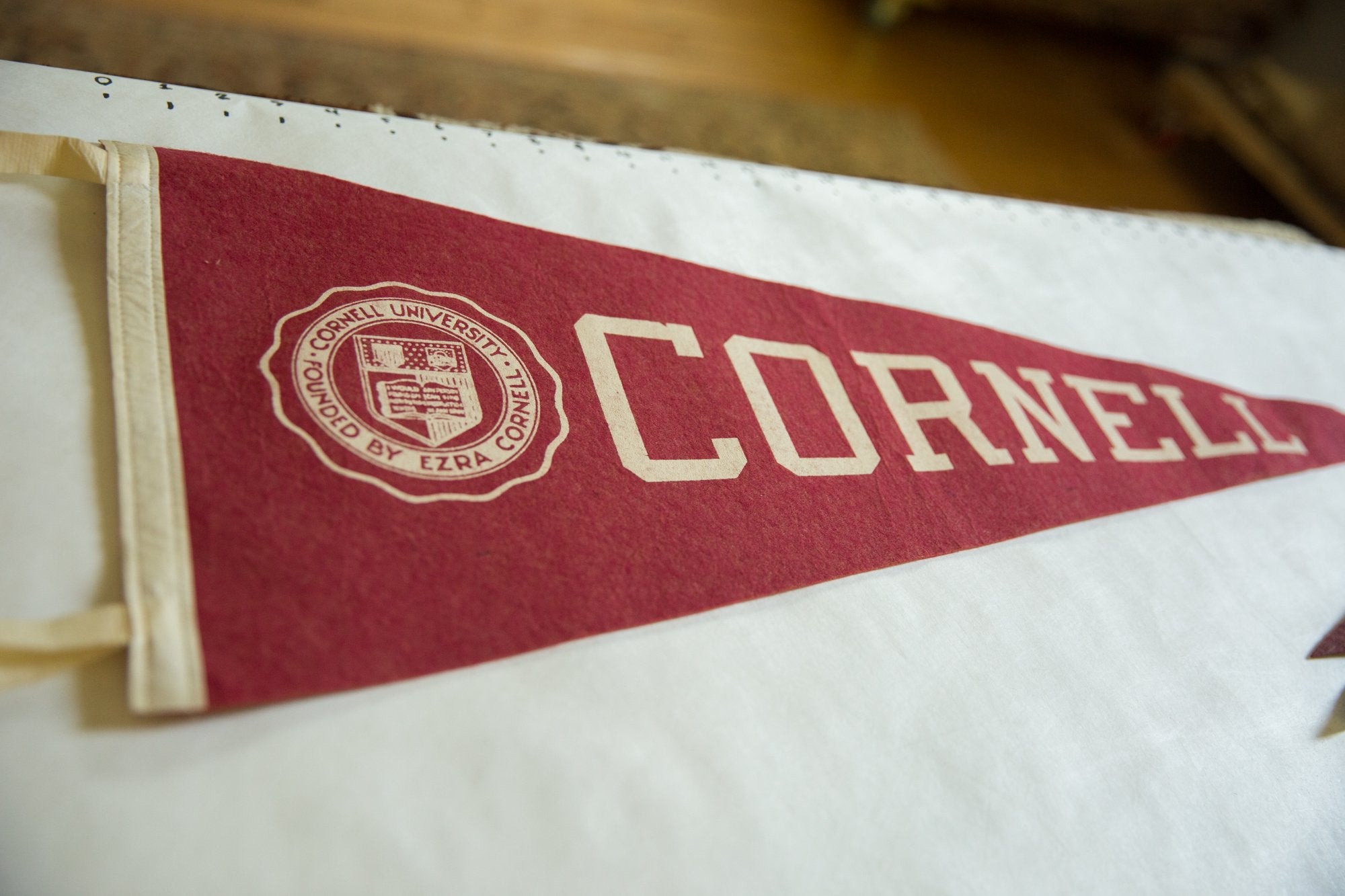 Vintage Cornell University Felt Flag Pennant Image 1