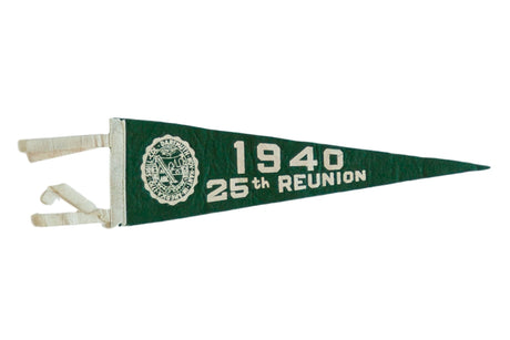 Vintage 1940 25th Reunion Dartmouth Felt Flag Pennant