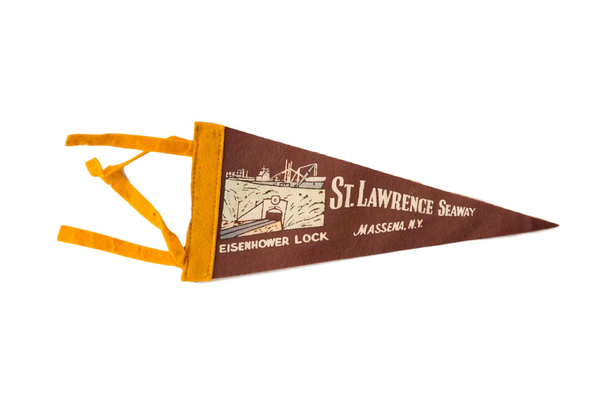 Vintage St. Lawrence Seaway Messena NY Felt Flag Pennant