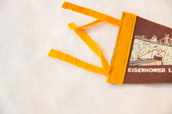 Vintage St. Lawrence Seaway Massena NY Felt Flag Pennant // ONH Item 7252 Image 1