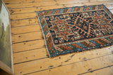 Geometric border and field patterns of Karaja rug with low pile.