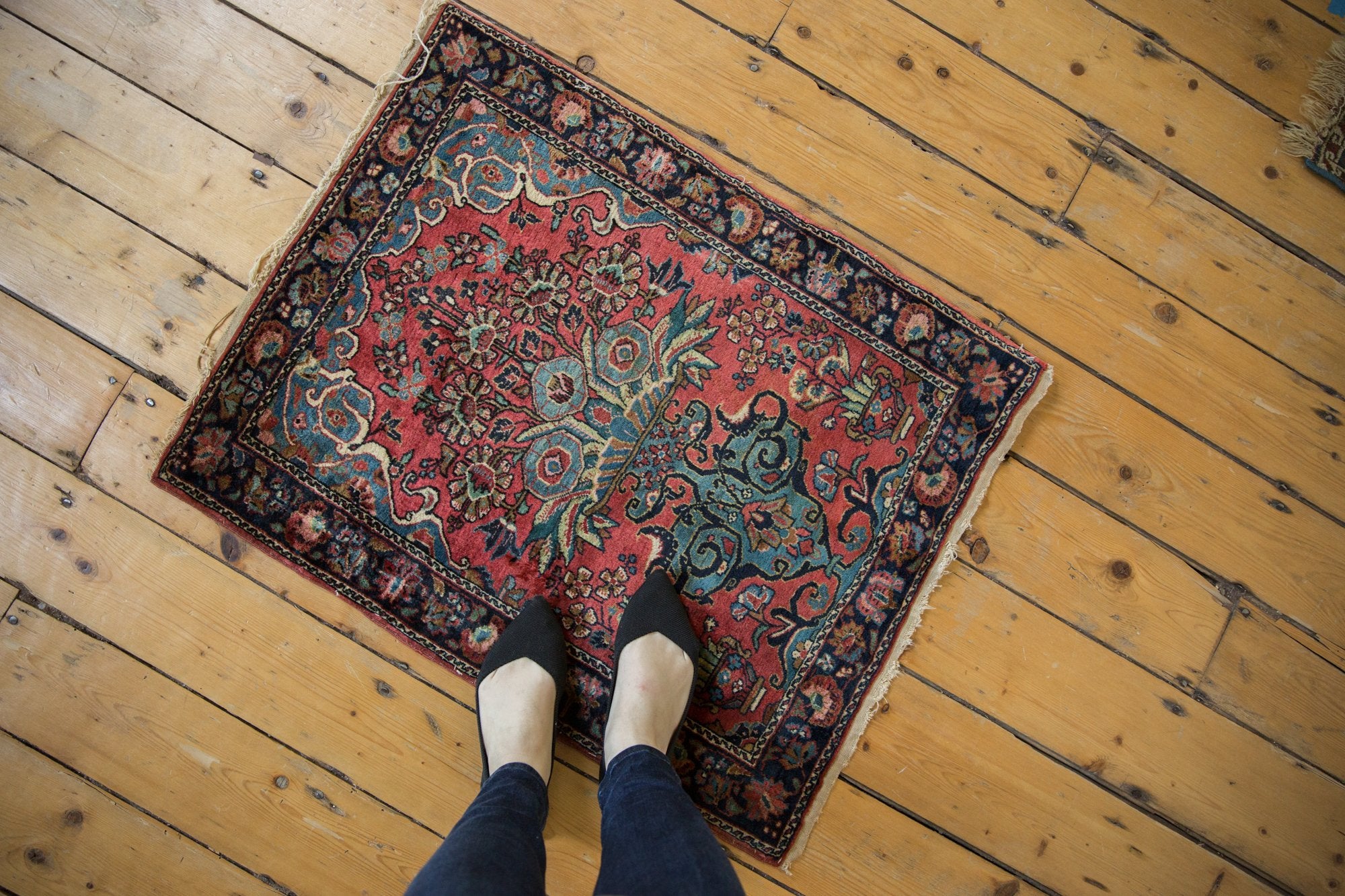 2x3 Vintage Mohajeran Sarouk Rug Mat // ONH Item 7270 Image 1