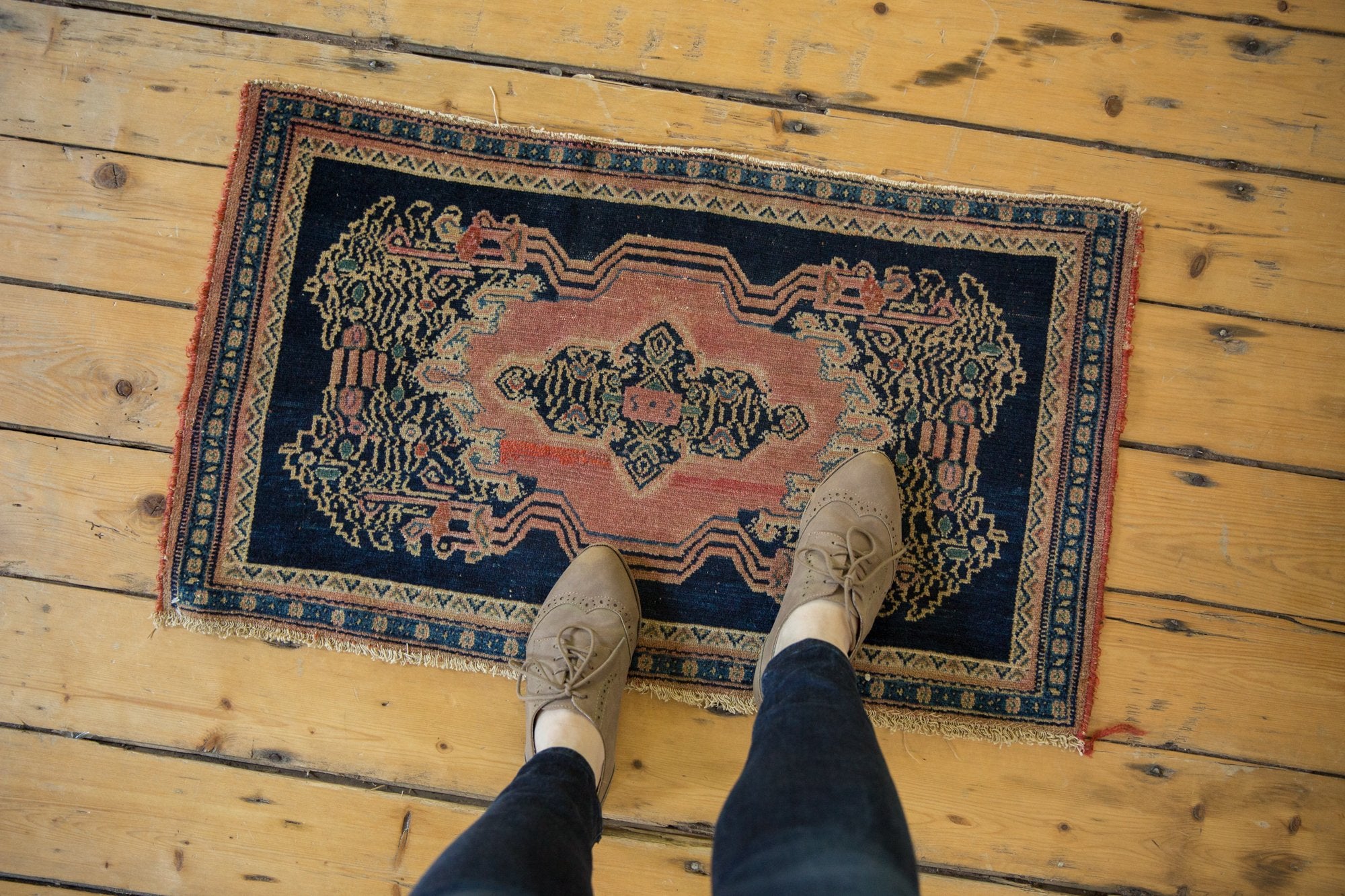 1.5x3 Antique Sampler Senneh Rug Mat // ONH Item 7271 Image 1