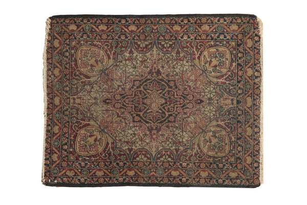 2x2.5 Antique Kerman Square Rug Mat // ONH Item 7272