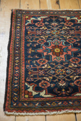 Hand knotted Borchalou rug's blush medallion, navy field, and powder blue Herati motif.