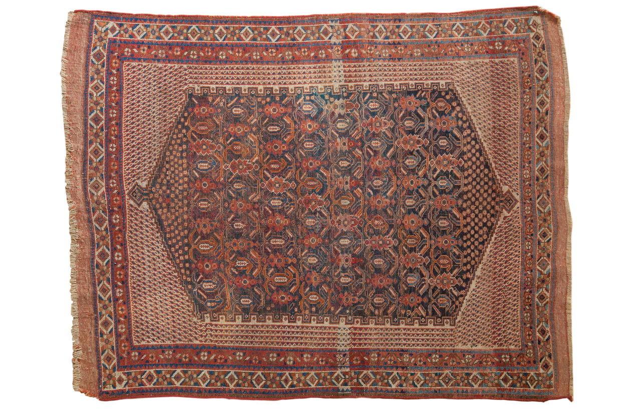 4x5 Antique Afshar Square Rug // ONH Item 7292