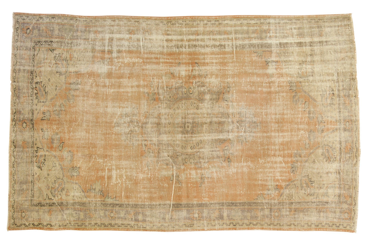 6.5x10.5 Vintage Distressed Oushak Carpet // ONH Item 7296