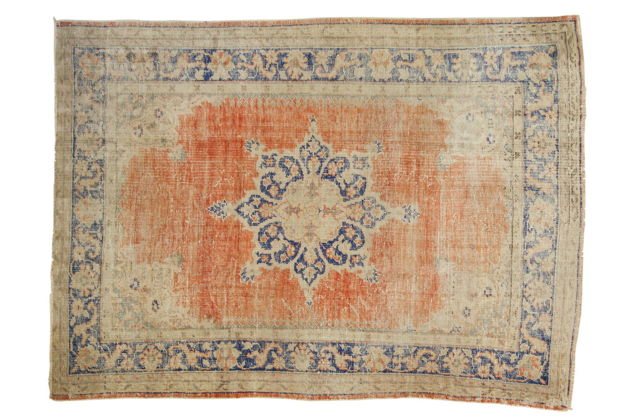 Vintage Distressed Oushak Carpet / ONH item 7302