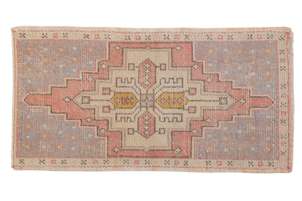 1.5x3 Vintage Distressed Oushak Rug Mat // ONH Item 7308