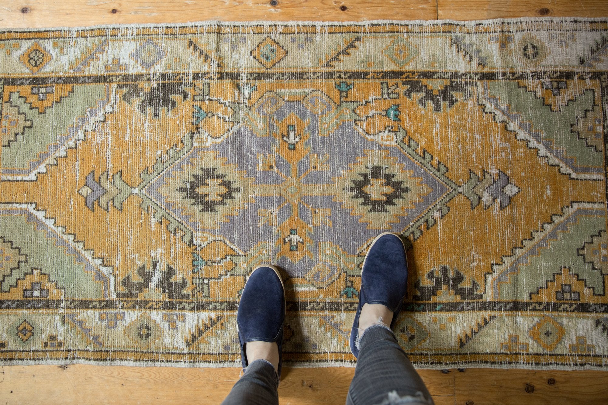 2.5x5.5 Vintage Distressed Oushak Rug Runner // ONH Item 7329 Image 1