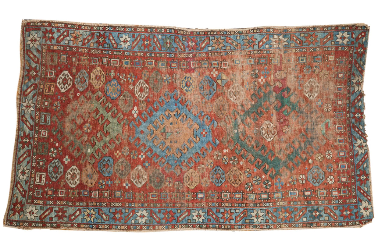 3.5x6.5 Antique Caucasian Rug // ONH Item 7344