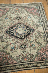 Antique Farahan Sarouk rug: scalloped medallion, delicate vinery in ivory, blush, charcoal.