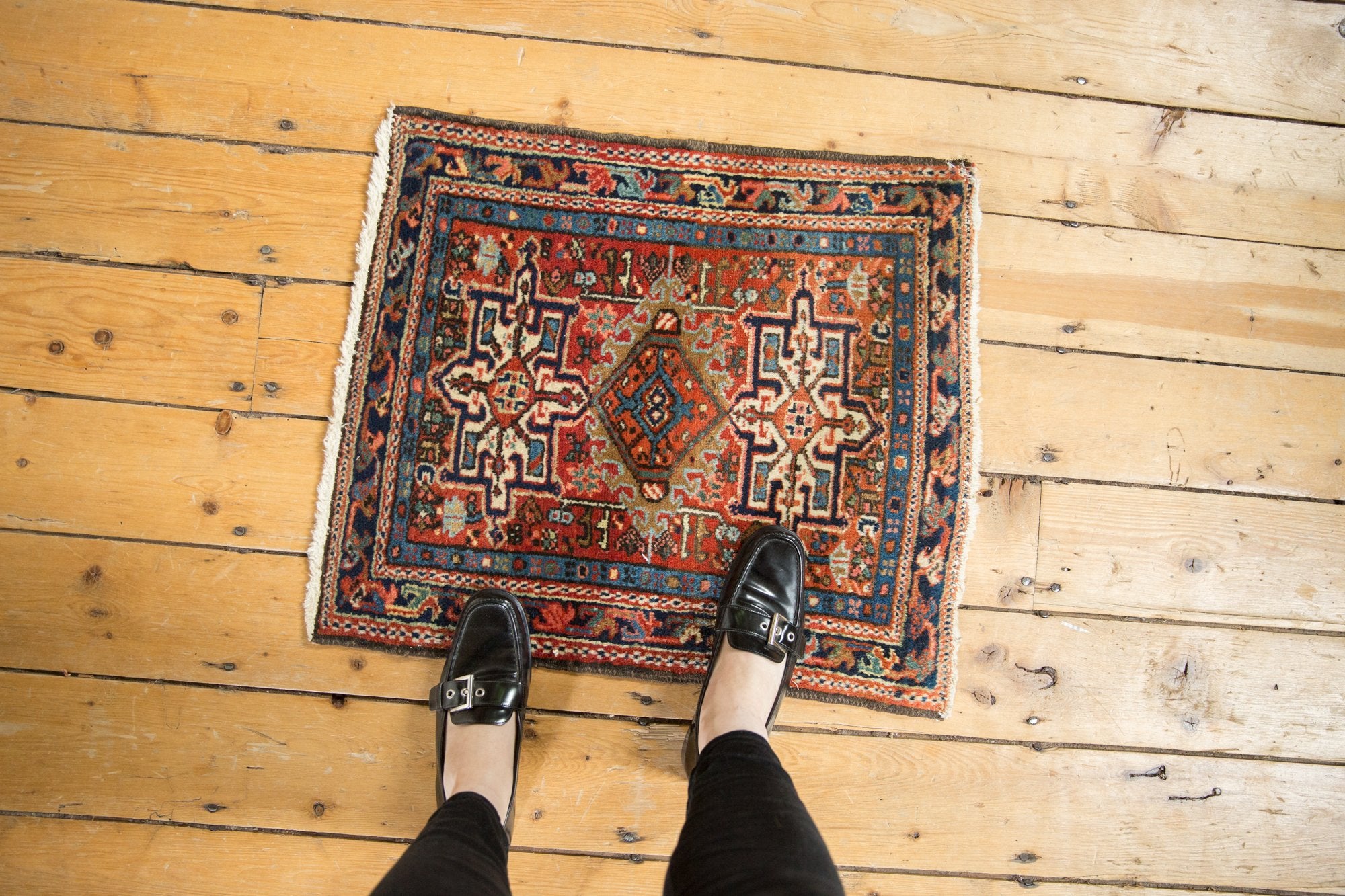 2x2 Vintage Karaja Square Rug Mat // ONH Item 7348 Image 1