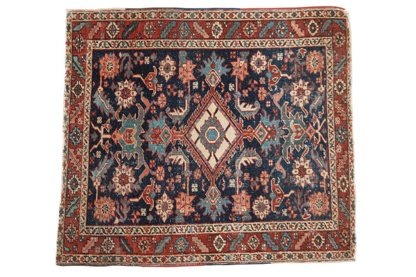3.5x4 Antique Fine Heriz Square Rug // ONH Item 7351