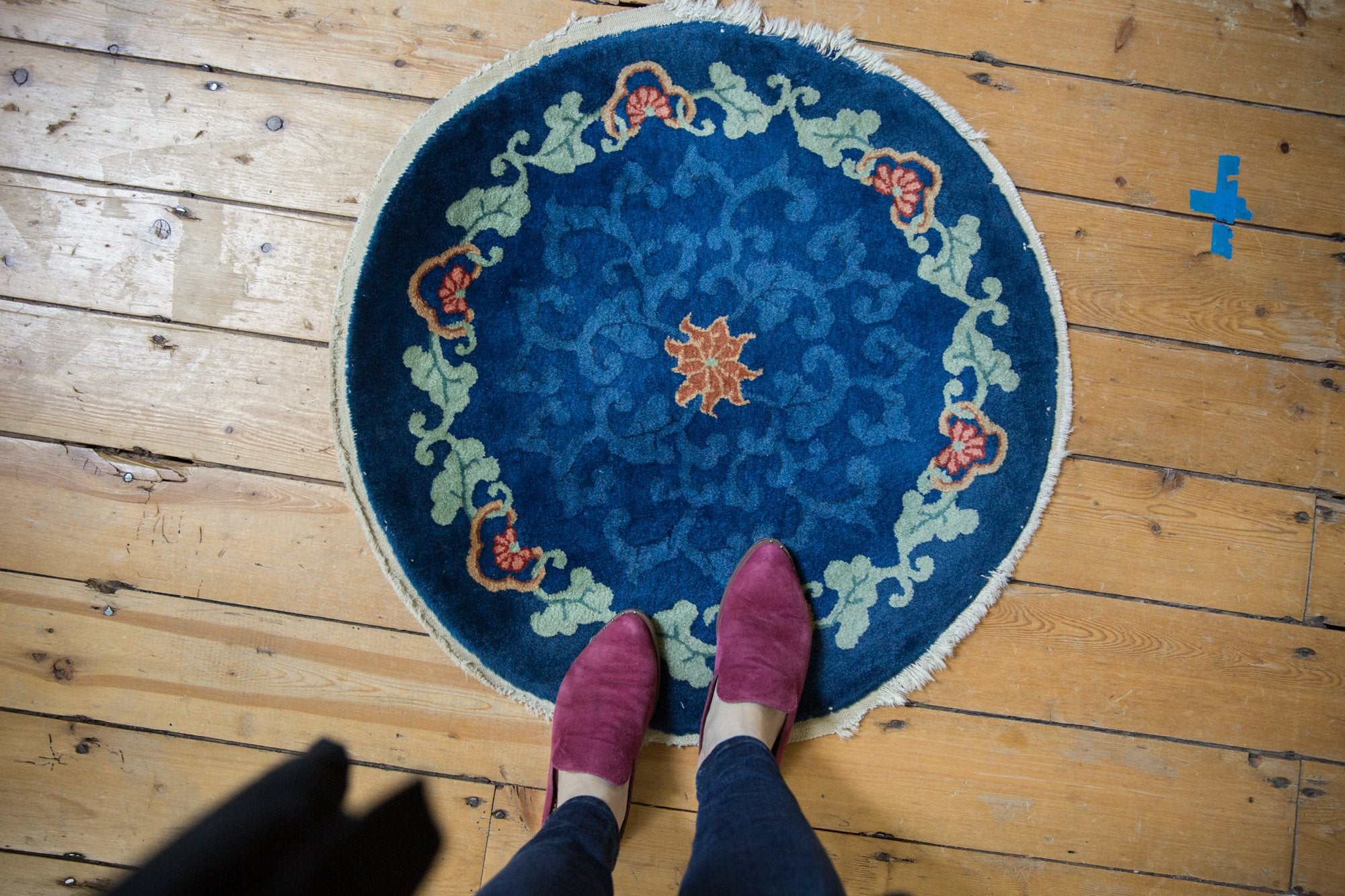 Vintage Nichols Art Deco Round Rug Mat / ONH item 7354 Image 1