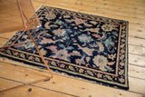 Antique Chinese square rug with unusual allover Persian-stylized large palmettes.