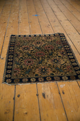 Vintage Farahan Sarouk rug; allover trellis design in navy blue, antique ivory, and blush.