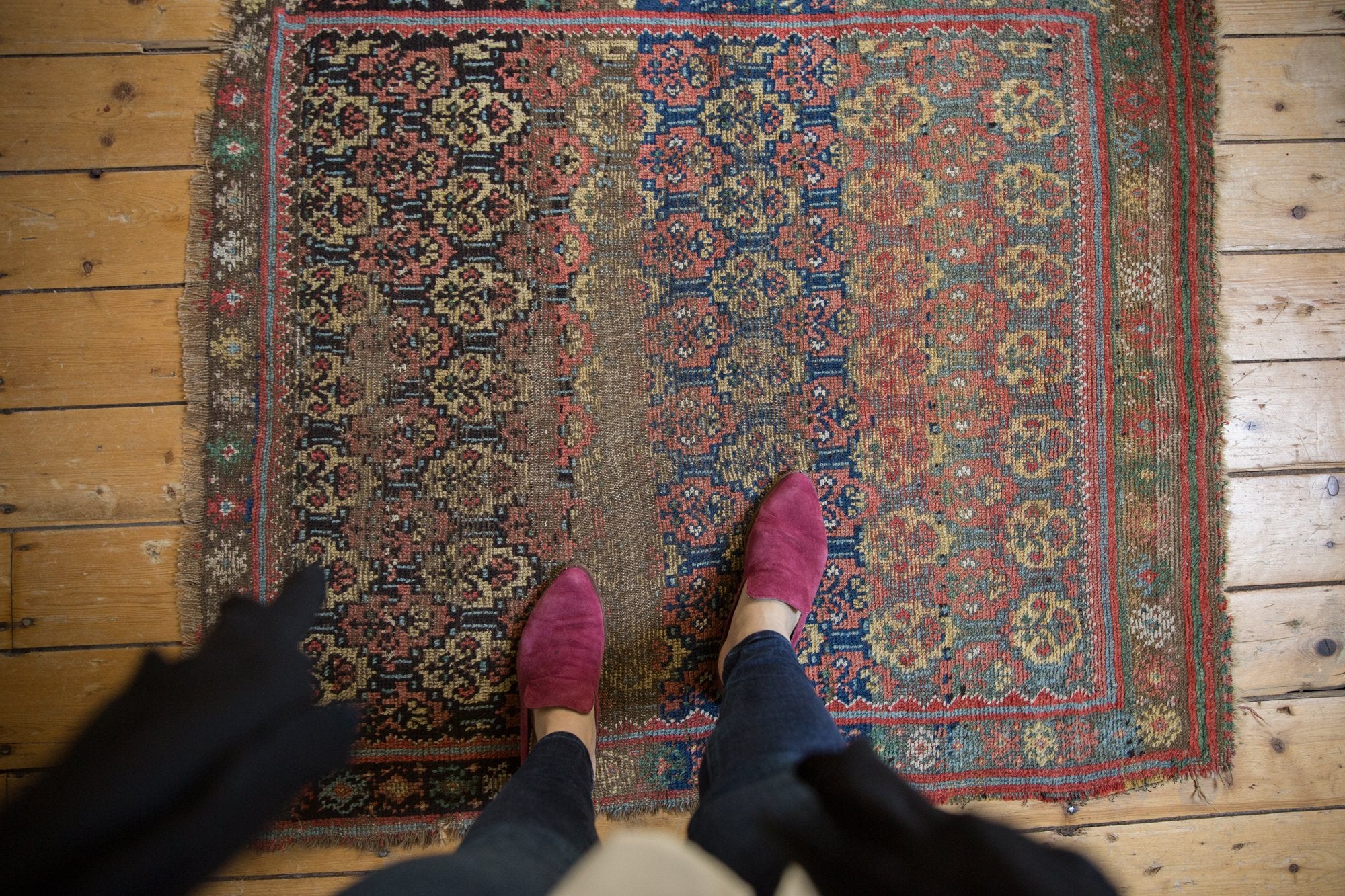 3.5x4 Antique West Persian Square Rug // ONH Item 7362 Image 1