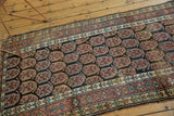 Northwest Persian rug border and staggered boteh motifs featuring germinating plant designs.