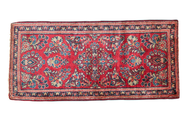 1.5x3.5 Vintage Sarouk Rug Mat Runner // ONH Item 7372