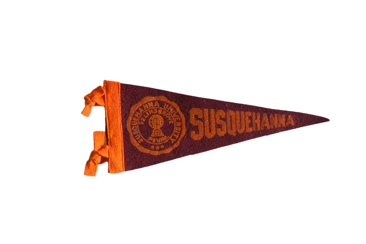 Vintage Susquehanna University Felt Flag Pennant // ONH Item 7422