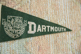 Vintage Dartmouth felt pennant showing green crest, 'vox clamantis in deserto' motto.