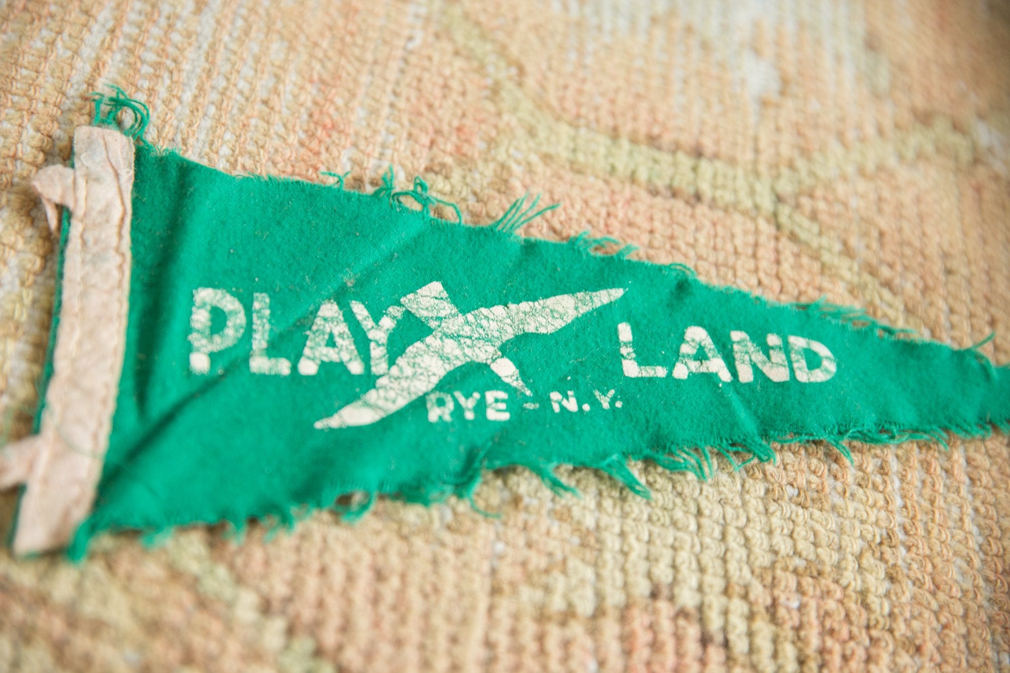 Vintage Rye Play Land Felt Flag Pennant // ONH Item 7428 Image 1