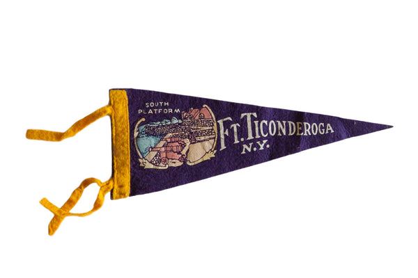 Vintage Ft. Ticonderoga Felt Flag Pennant // ONH Item 7431