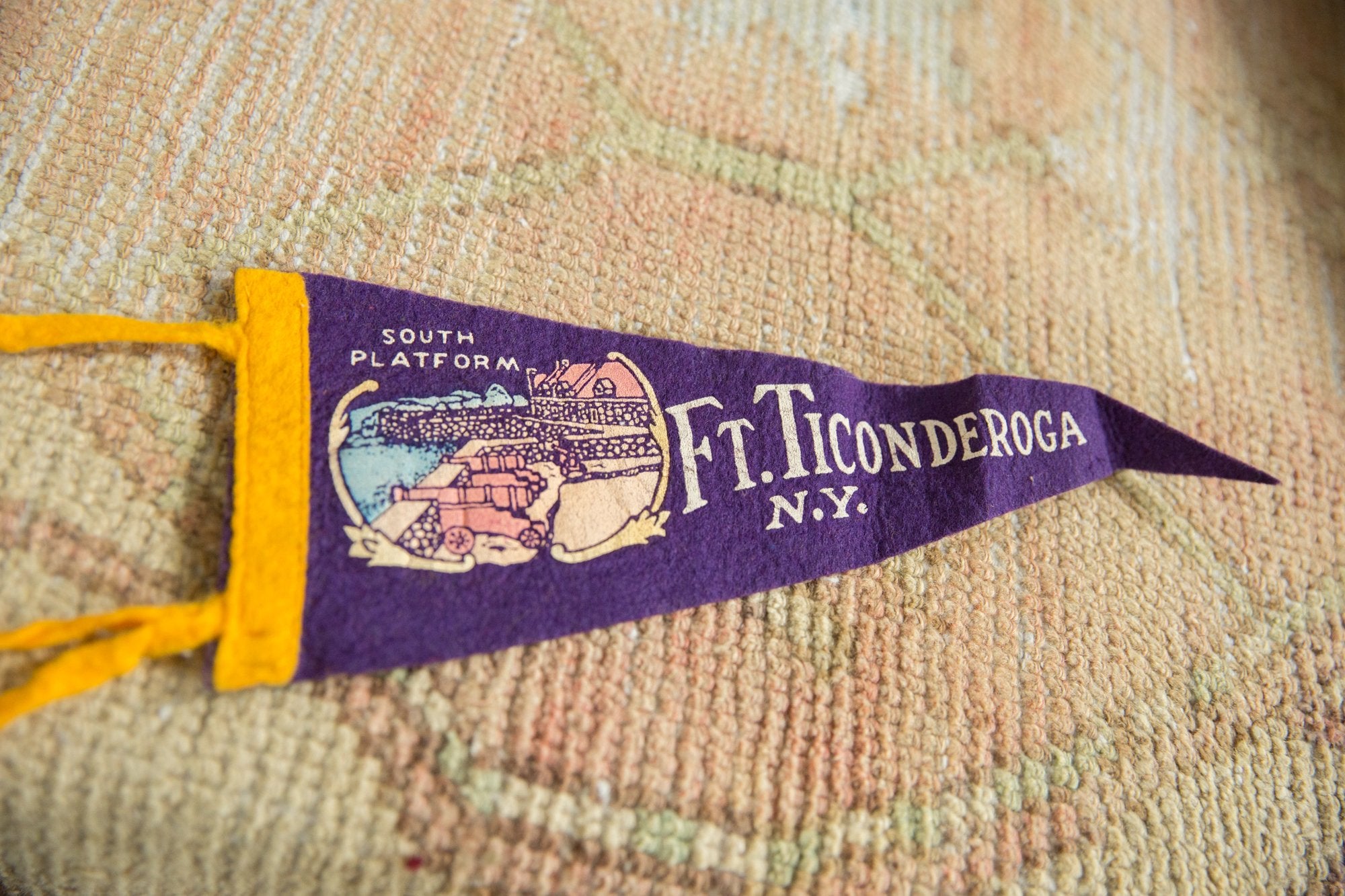 Vintage Ft. Ticonderoga Felt Flag Pennant // ONH Item 7431 Image 1