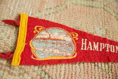 Vintage Hampton Beach Felt Flag Pennant // ONH Item 7433 Image 2