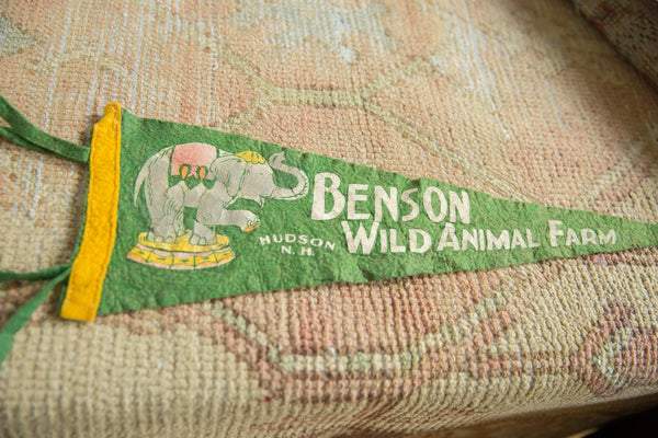 Vintage Benson Wild Animal Farm Felt Flag Pennant // ONH Item 7442 Image 1