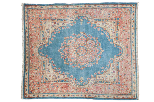4x4.5 Vintage Distressed Kerman Square Rug // ONH Item 7455