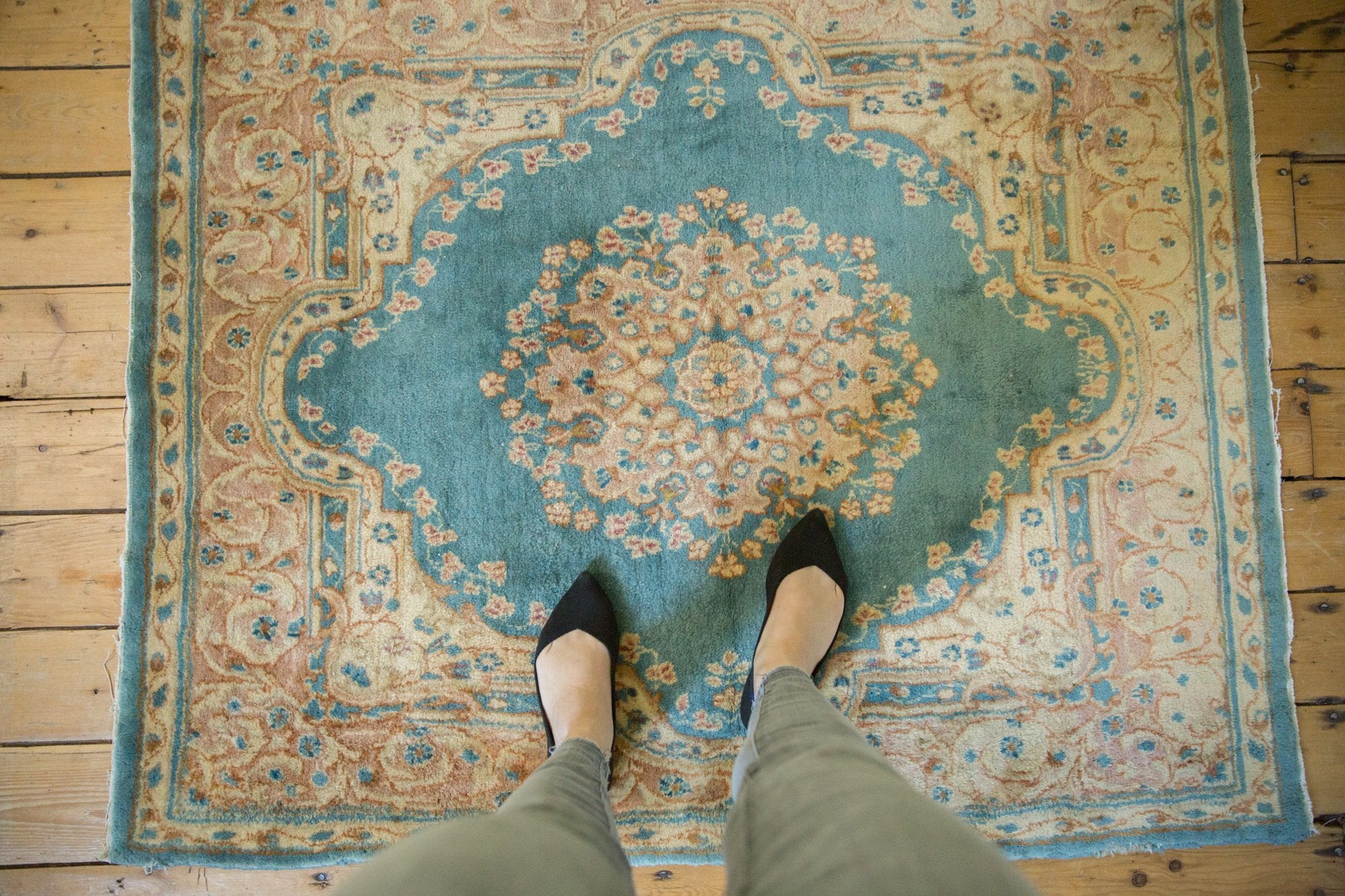 4x5 Vintage Kerman Square Rug // ONH Item 7456 Image 1