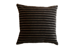Black Velvet Stripe Throw Pillow / ONH Item 7463