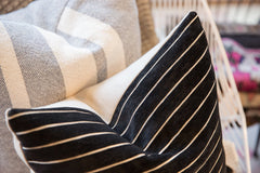 Black Velvet Stripe Throw Pillow / ONH Item 7463 Image 3